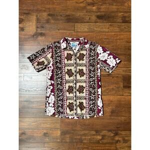 Vintage Clothing Hawaiian Shirt Tiki Turtle Novelty Print RJC Limited Small